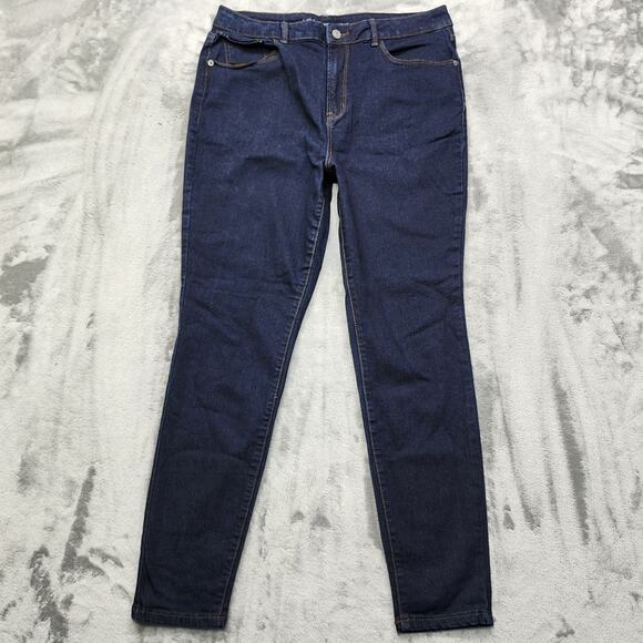 No Boundaries Jeans Womens 15 Juniors Blue Dark Wash High Rise Skinny Stretch - Picture 1 of 12